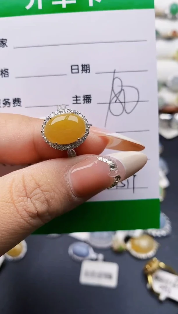 翡翠戒指银S925镶嵌1517