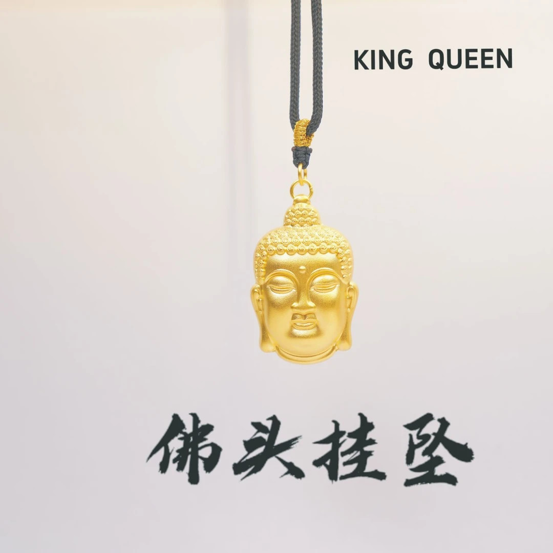 吊坠足银 朝气蓬勃吊坠佛头朝气蓬勃轻奢送女友必备古法素款