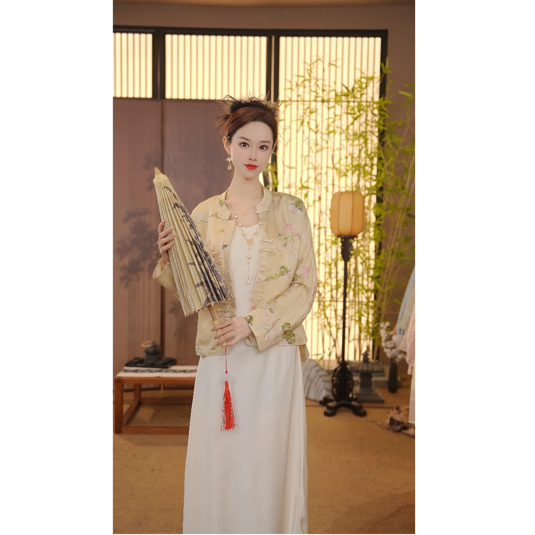 CJ【山河】新中式提花外套2025新款精致百搭上衣YY25040202