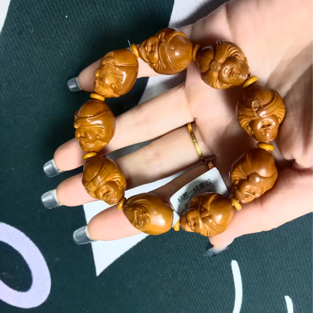 橄榄核 光背八宝财神6347