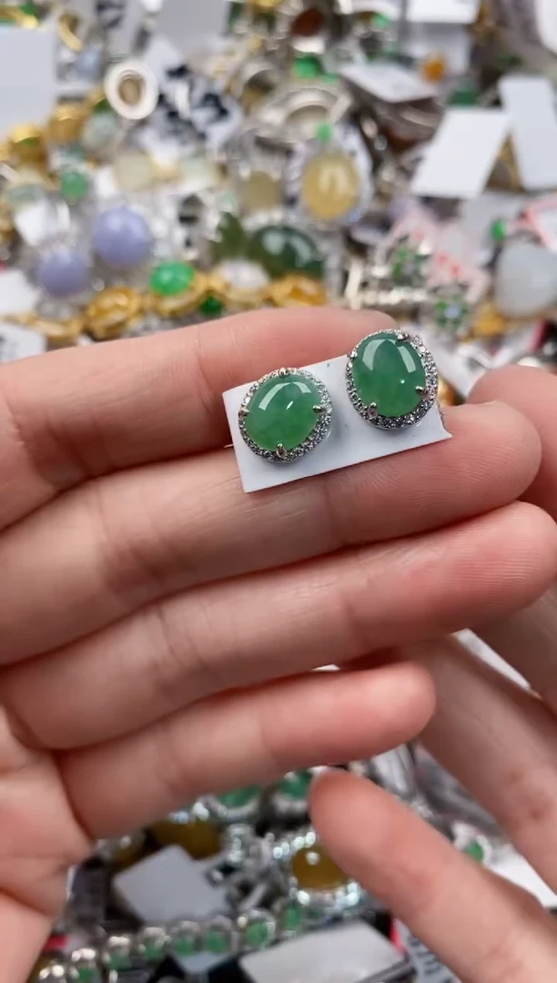 银S925镶嵌戒指翡翠222   4