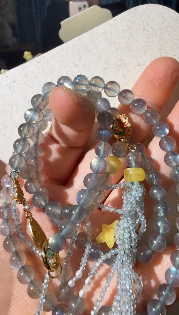 蜜蜡项链未镶嵌?****魂蜜蜡月光石项链