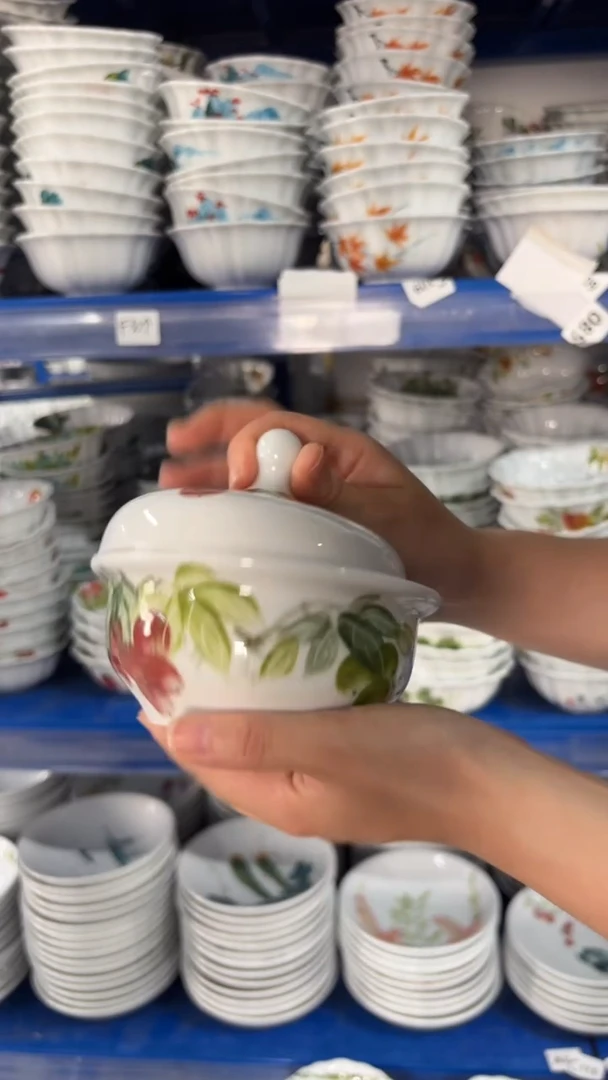 瓷片景德镇高温陶瓷食品级手绘釉中彩-炖盅