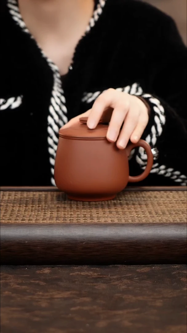 茶杯紫砂紫泥三件套