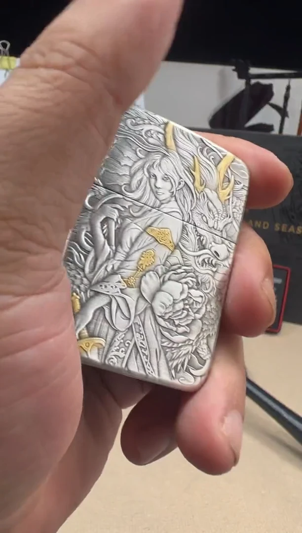 铜龙女-1941复刻浮雕熏银鎏金