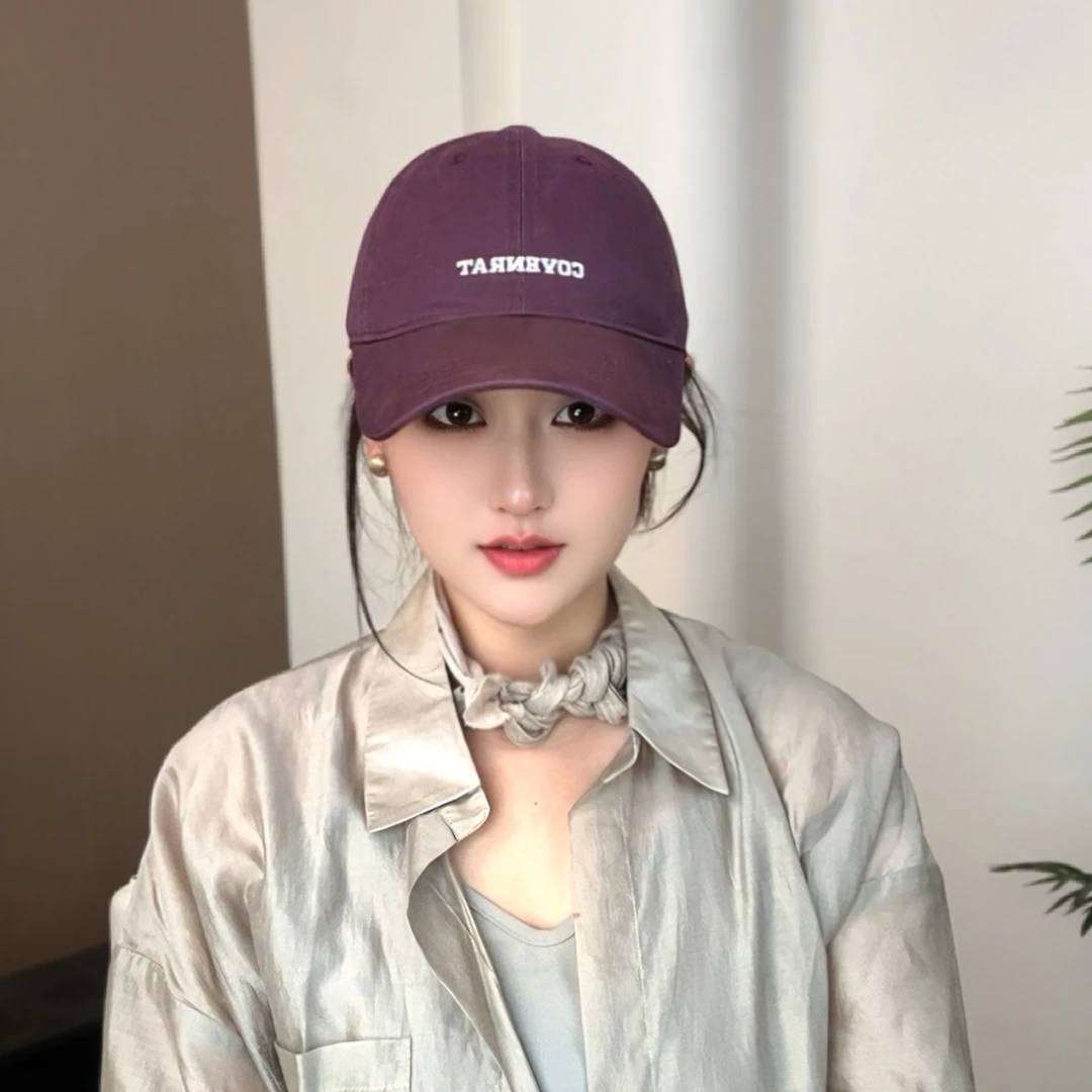 太一2025早春新款简约字母刺绣棒球帽女新款软顶百搭显脸小休闲帽