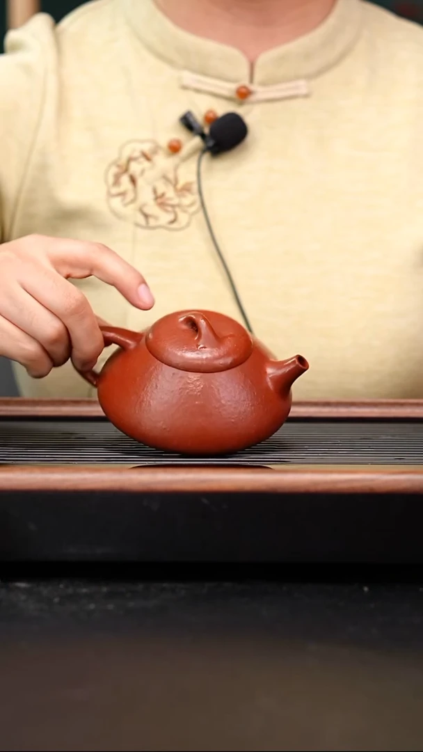 茶壶紫砂黄龙山朱泥粗砂纳瓢170