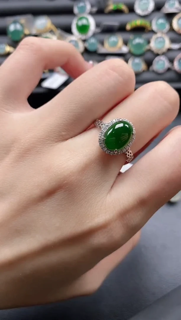 【闪购商品】翡翠戒指银S925镶嵌1111