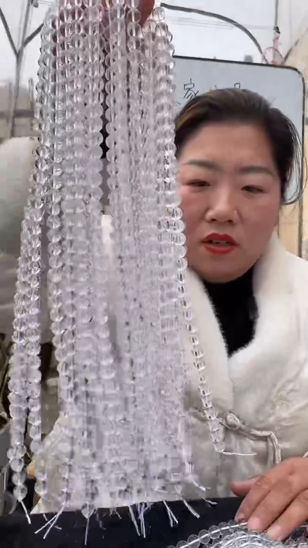 【闪购商品】水晶串珠未镶嵌白水晶串珠10+（约39颗）A+B微棉