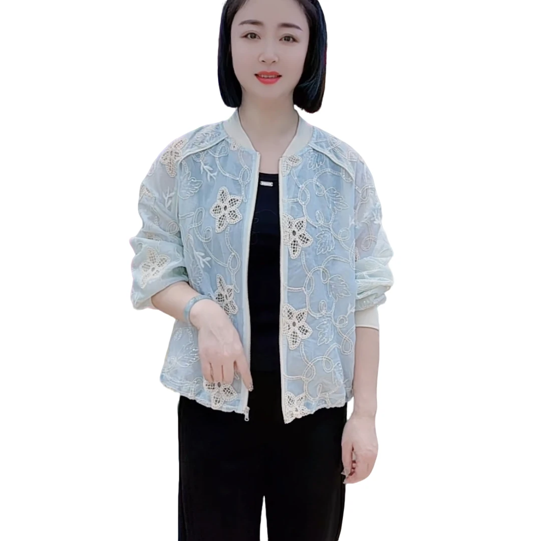 【洋玉服饰】2025春夏新款时尚潮流重工刺绣棒球领外套宽松显瘦上衣