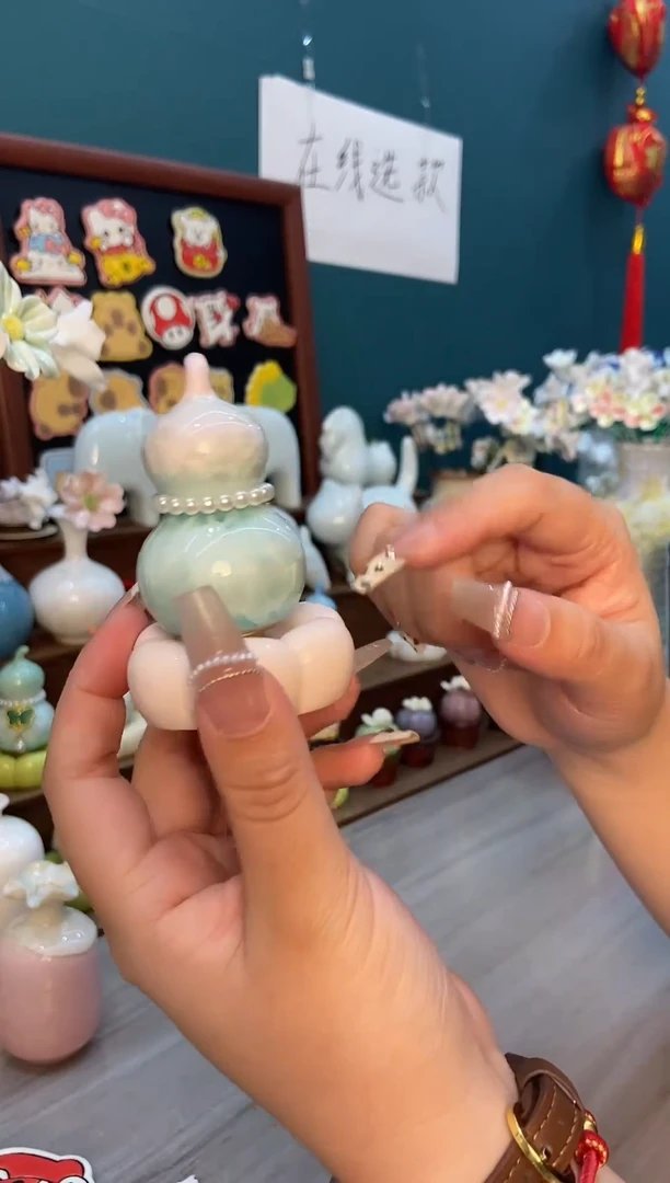 摆件粉色葫芦转转摆件1个装