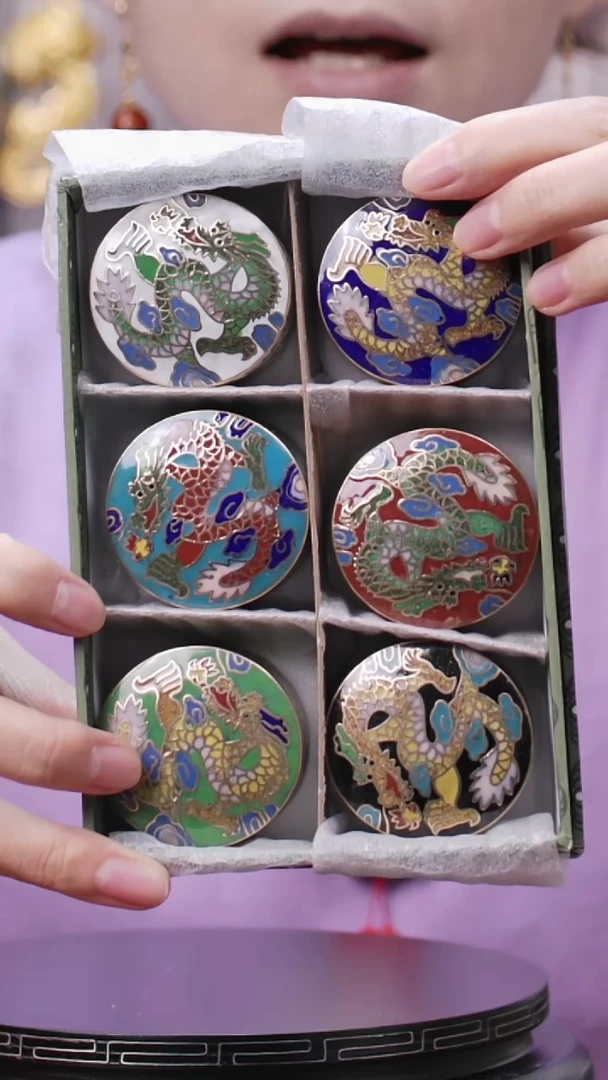 【闪购商品】非遗技艺 景泰蓝龙纹盒一套