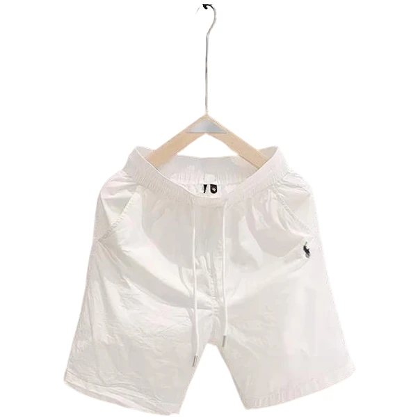 白色战马刺绣运动短裤男夏季美式穿搭高级感速干休闲薄款五分中裤