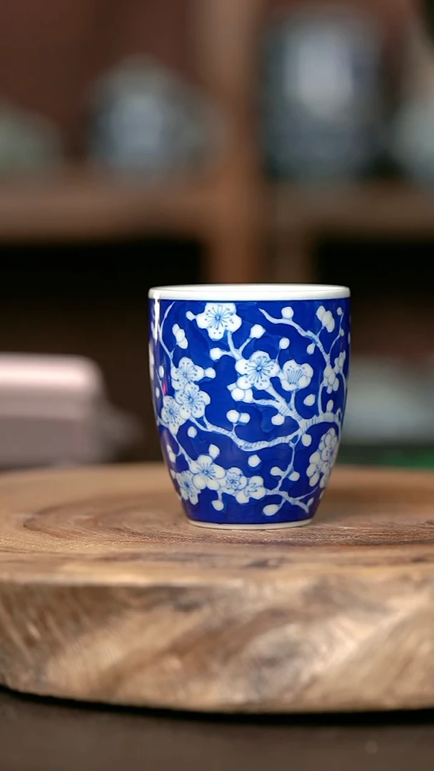 手绘手绘高温现代瓷 气  冰梅手握杯70cc