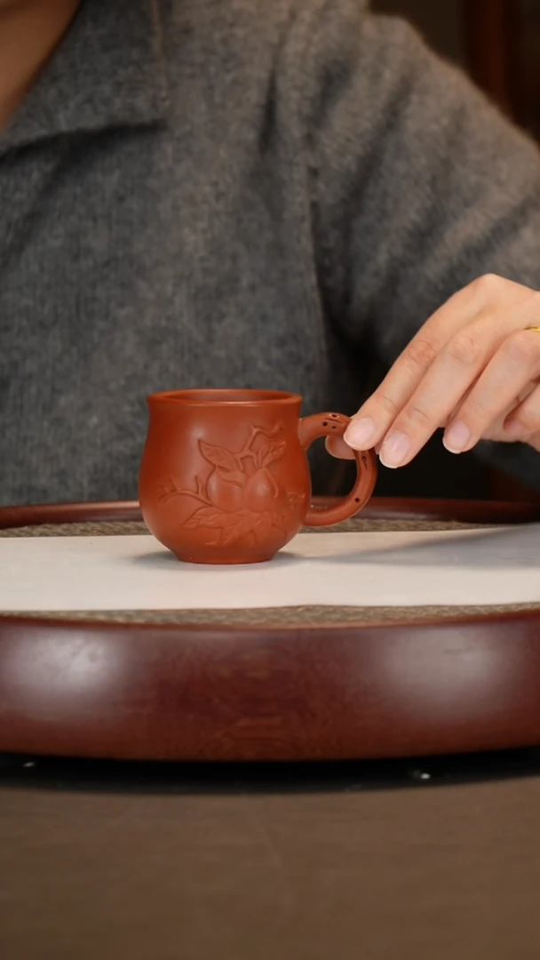【闪购商品】紫砂茶壶大红袍带把主人杯