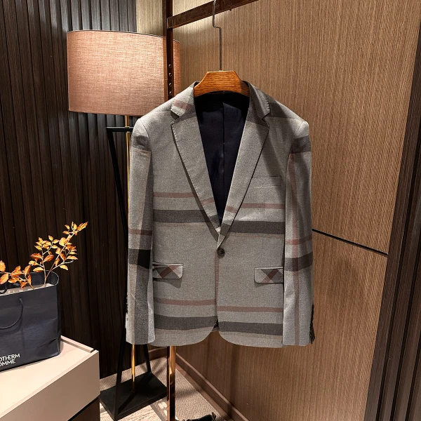 【意式经典格纹】2025秋季新款男士时尚休闲西装轻商务轻奢格子西装