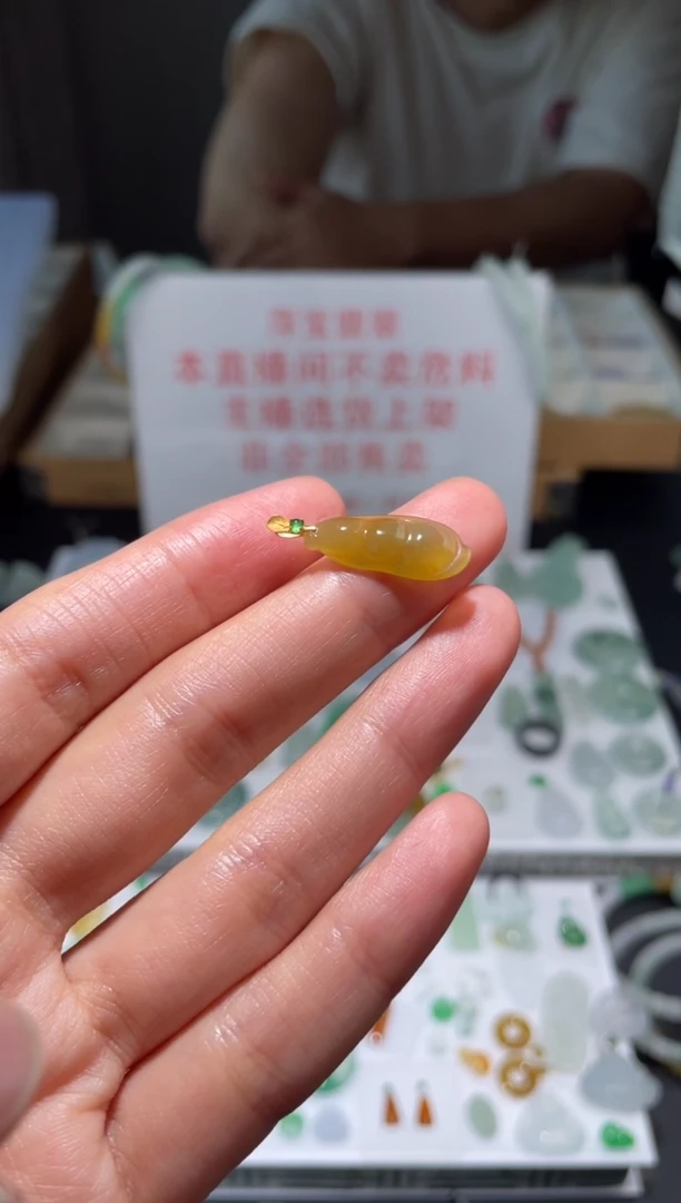 颈饰18K金镶嵌翡翠|挂件其它A1|