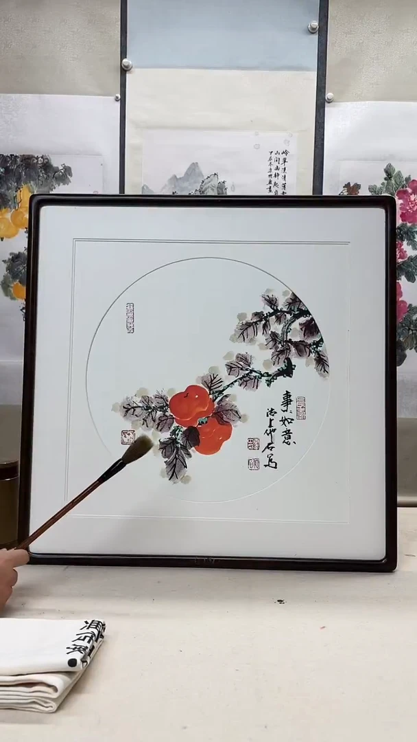 纸本62*62手绘国画作品定制