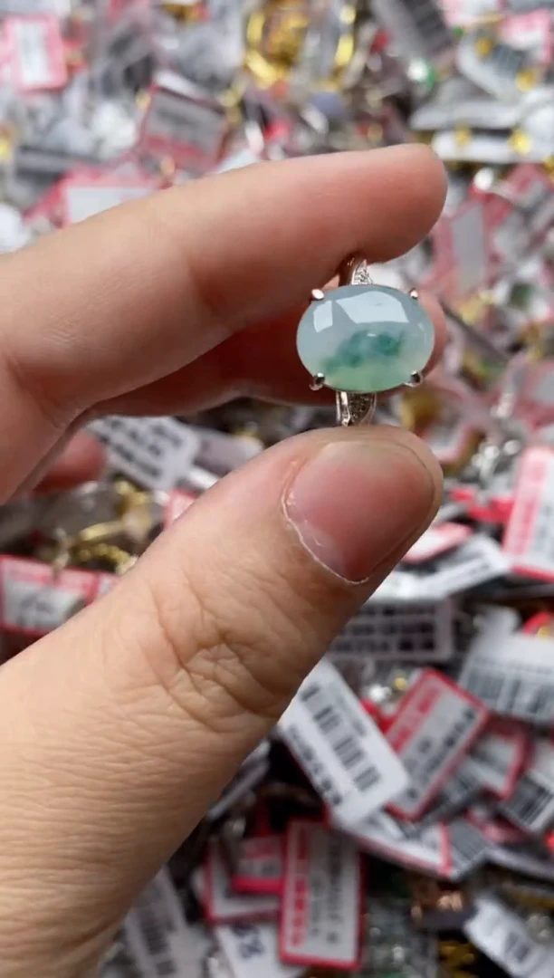【闪购商品】翡翠戒指银S925镶嵌4444---8