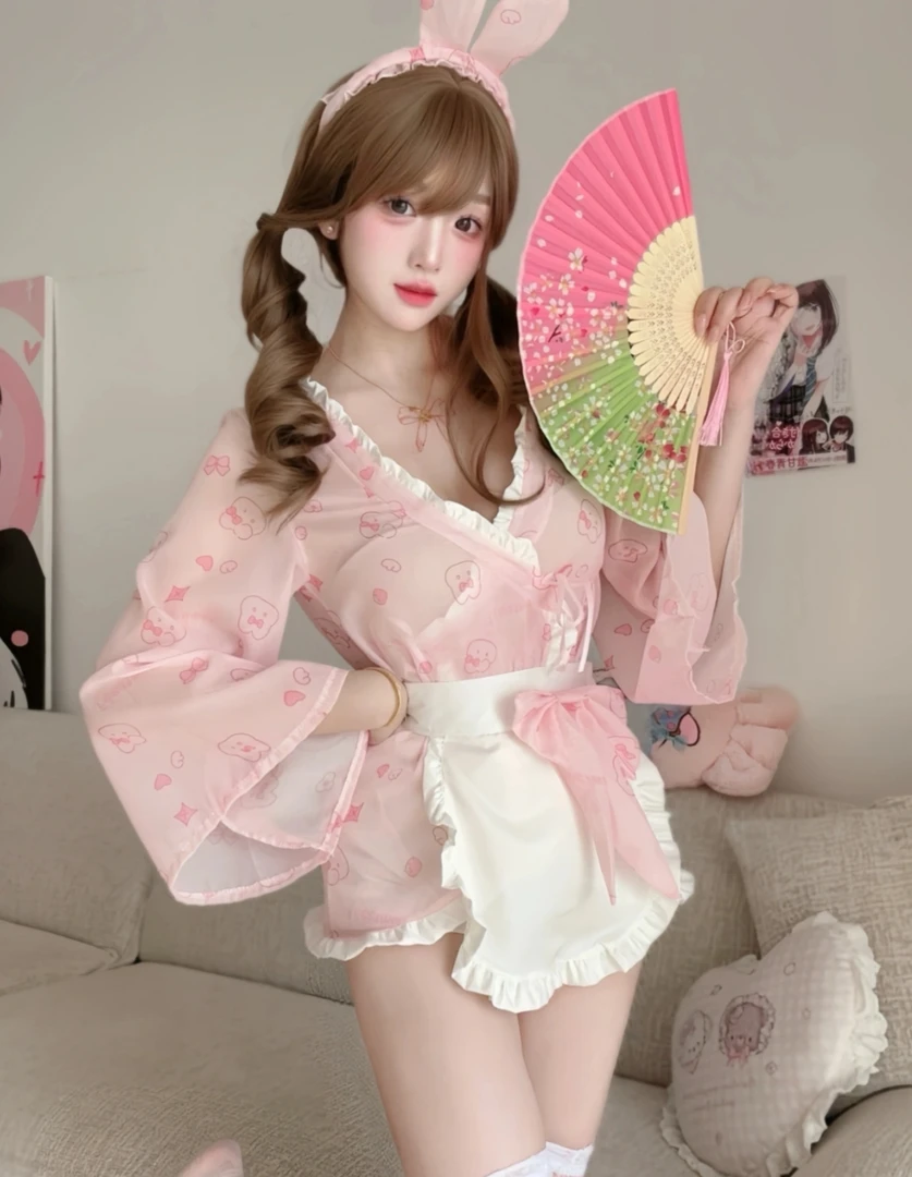 【梦魂不舍】元气少女！可爱纯欲兔兔印花裙