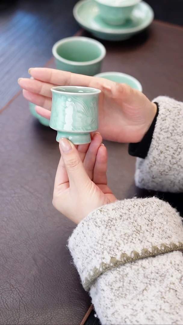 青瓷手工茶器包邮