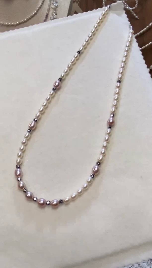 银S925镶嵌淡水珍珠耳饰珍珠项链