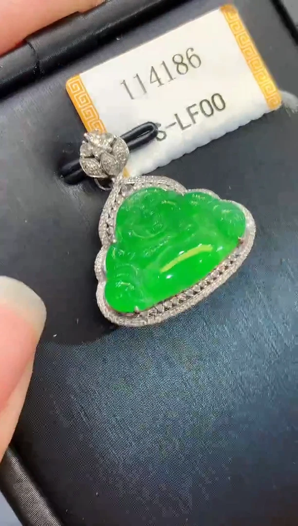 翡翠18K金镶嵌吊坠(不含链)YS多样性发其一
