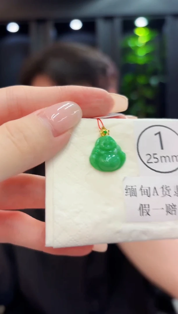颈饰18K金镶嵌翡翠 缅料A货/支持复检/一件