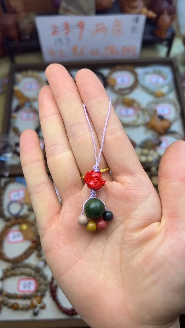 吊坠白玉菩提合香珠猫猫爪手机挂