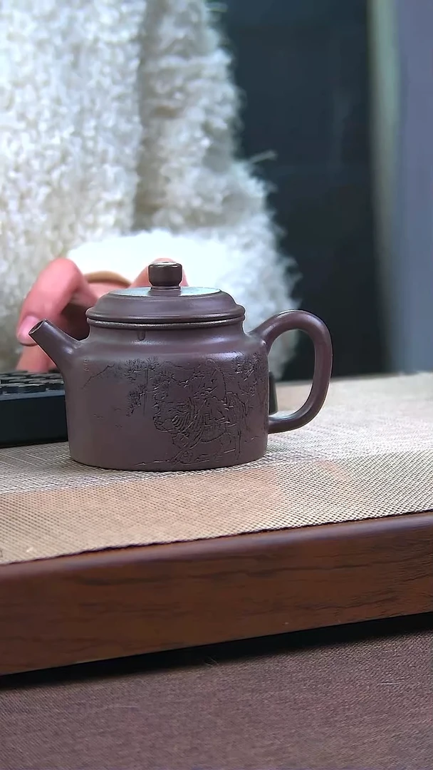 原矿天青紫泥德中紫砂壶1