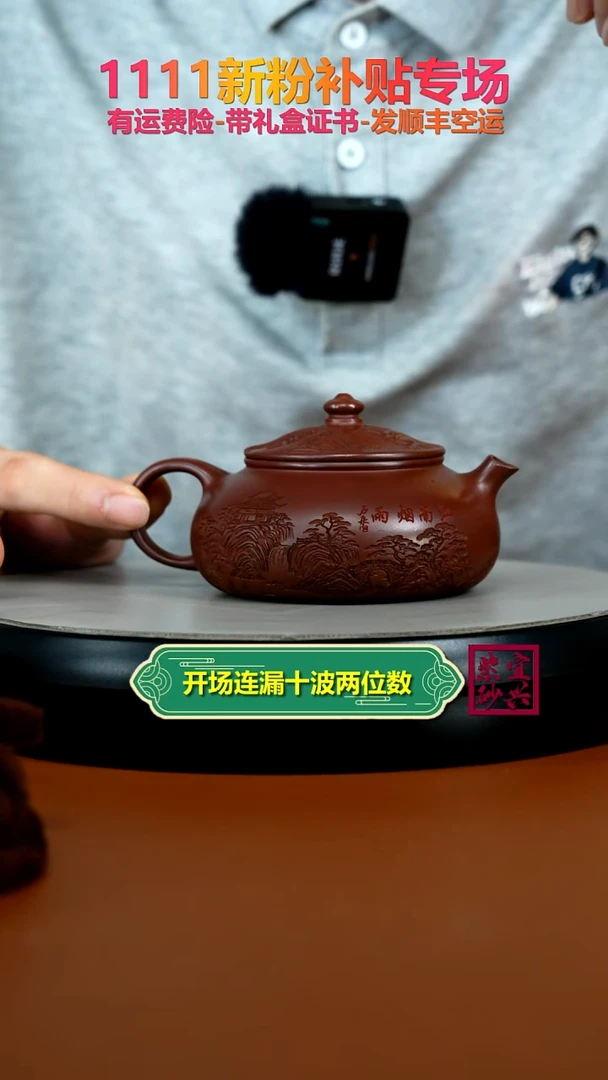 茶壶紫砂陈景明龙血砂江南烟雨寒江240CC