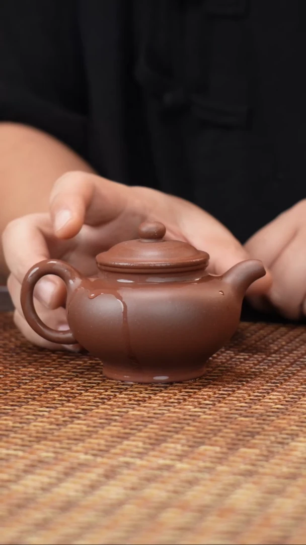 茶壶紫砂汀禾紫砂羊角山紫泥掇只