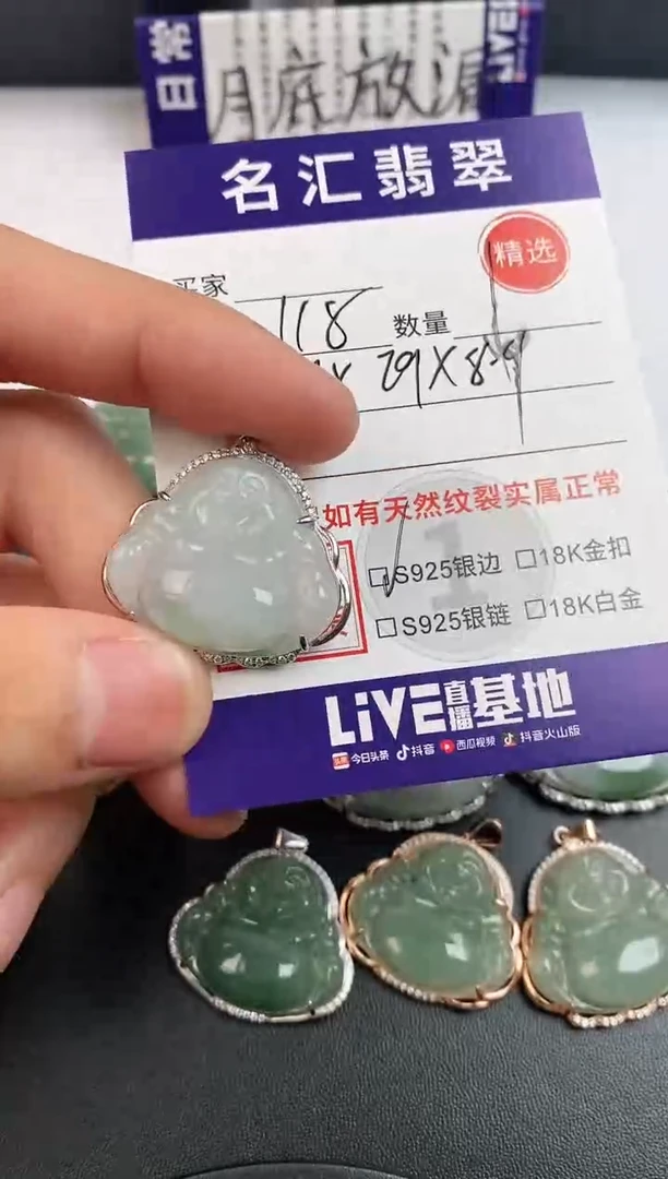 翡翠银S925镶嵌颈饰·