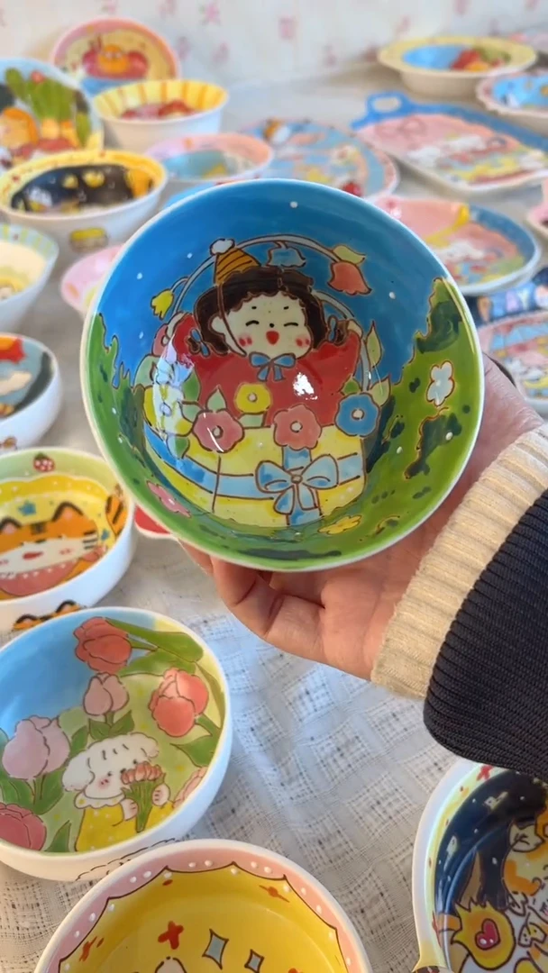 摆件陶景德镇陶瓷手绘