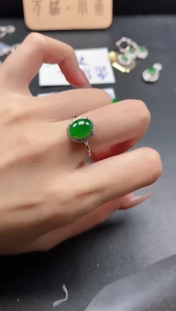 银S925镶嵌戒指翡翠51511