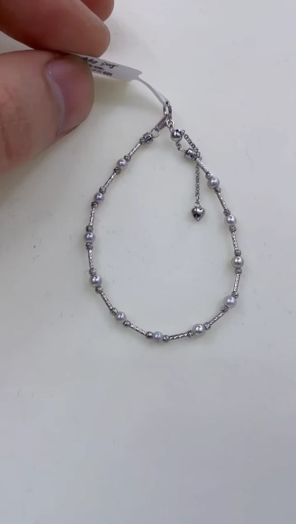 银S925镶嵌手链海水珍珠