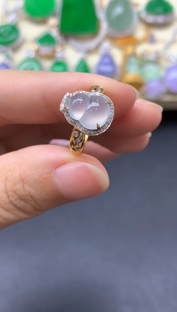 18K金镶嵌戒指翡翠413-中国好珍宝