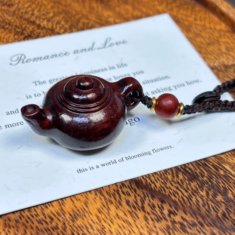 木质把把壶挂件迷你小巧茶壶钥匙扣