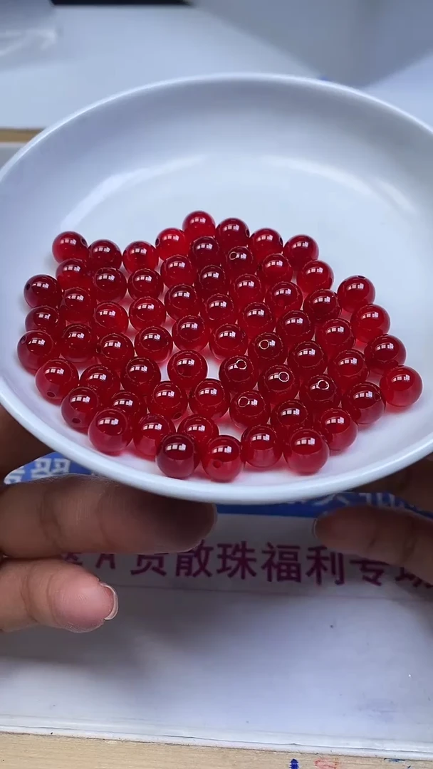 未镶嵌玛瑙手饰B557 鸽血红8mm10个9.9元