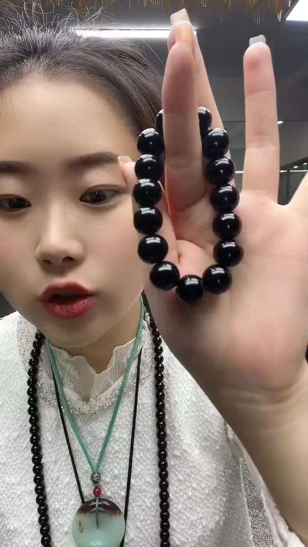 黑圆形卡14手串多样性发货一