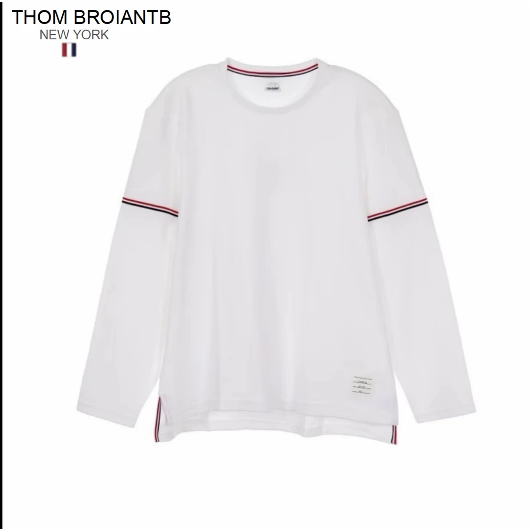 THOM BROIANTB【官方正品】TB双袖彩条圆领休闲长袖打底T