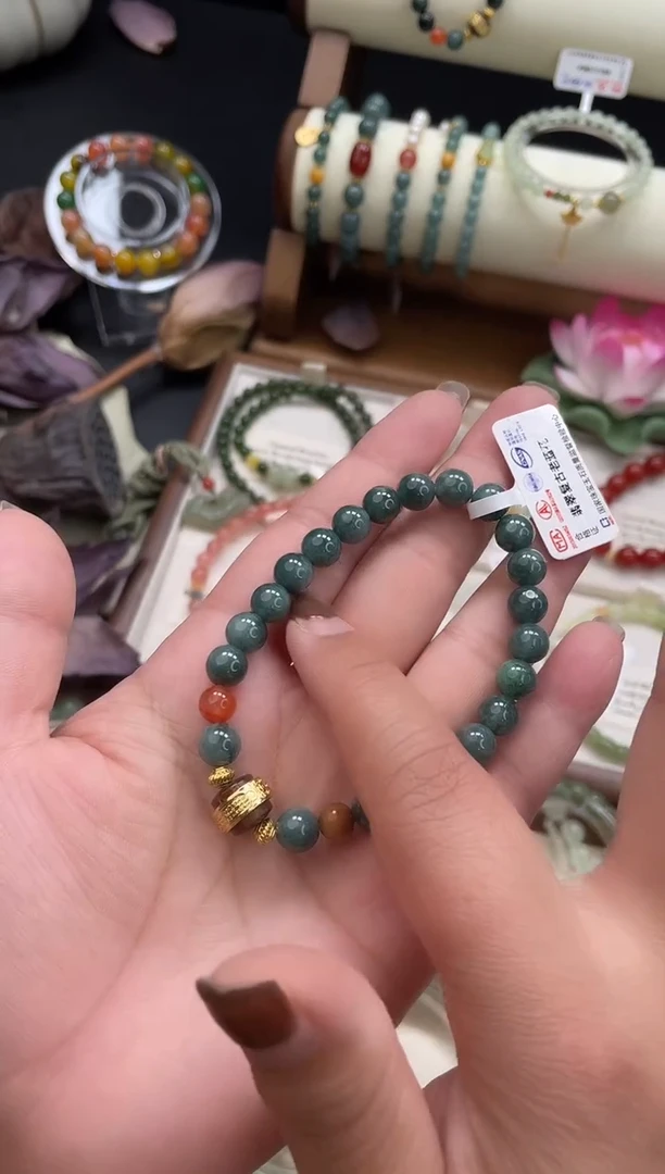 未镶嵌手链翡翠手串，直播间专拍