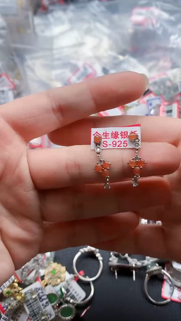 银S925镶嵌戒指翡翠天然A货缅甸翡翠
