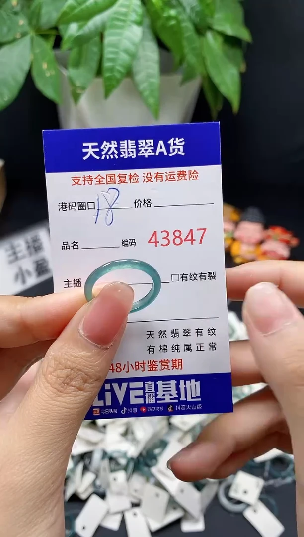 翡翠戒指未镶嵌 天然翡翠戒圈3847