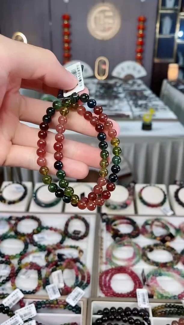 未镶嵌透体老矿碧玺单圈手串6mm+碧玺xion多样性发一条