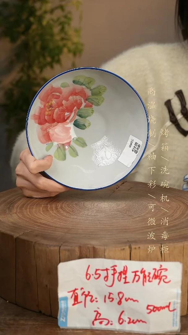 碗瓷景德镇手工手绘高温瓷釉下彩