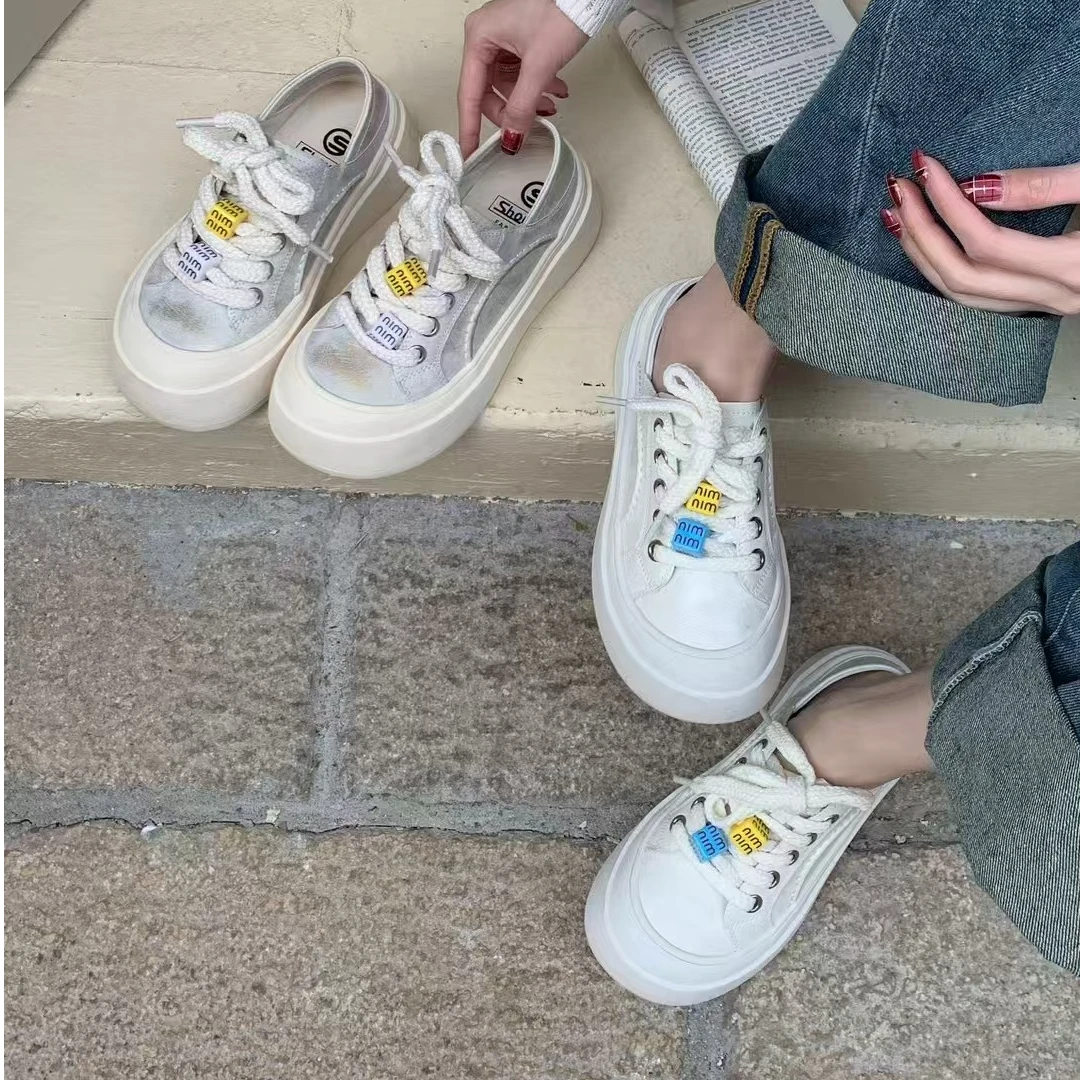 【保国女鞋】2025春季新品麦当两穿单里复古擦色休闲板鞋（286）