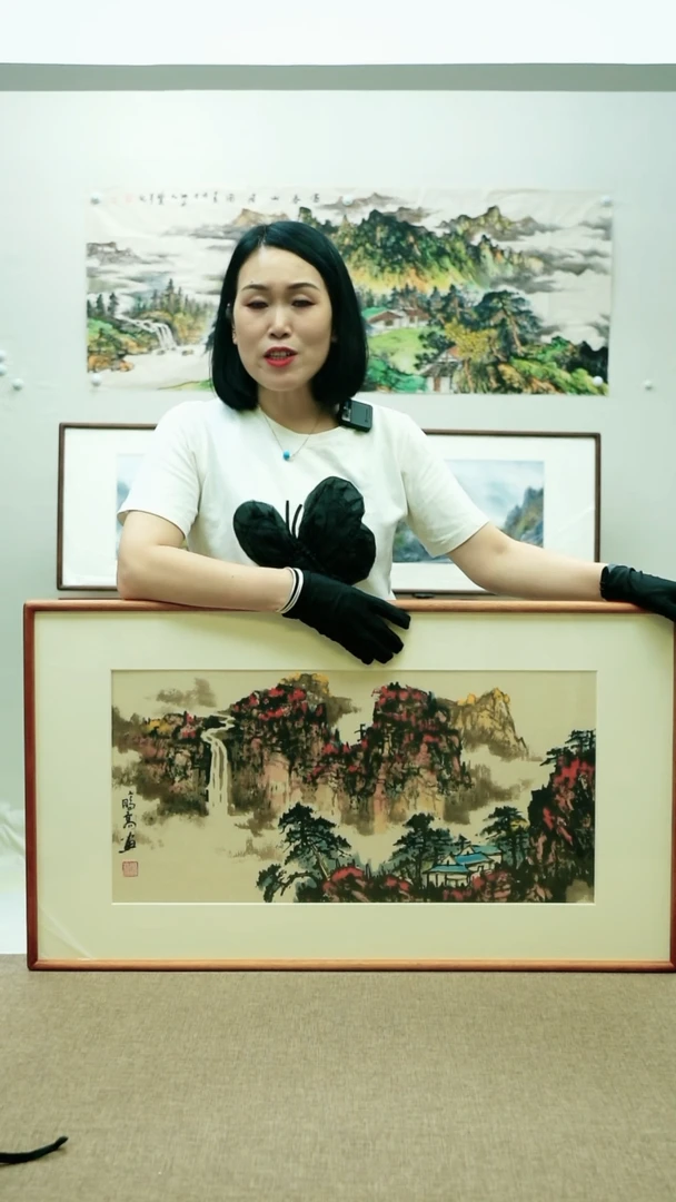 国画92*52唐鹏高手绘山水带框