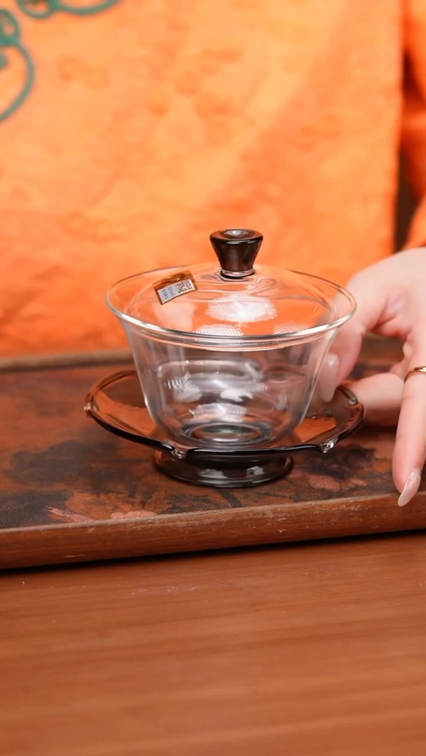 【闪购商品】禾器/荷叶盖碗/浅黑色/定制版