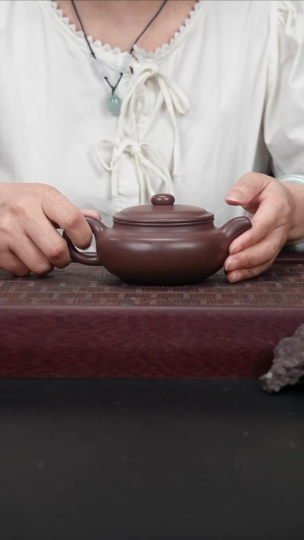 茶壶紫砂FB老紫泥 扁腹200CC